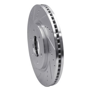 Infiniti QX56 Brake Rotor (1) - Front Left - R1 Concepts - Drilled & Slotted - Silver - `07-`24